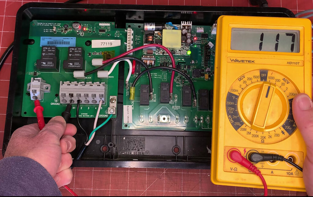 77119 heater board test 5 H1 and H2 115 120 volts-