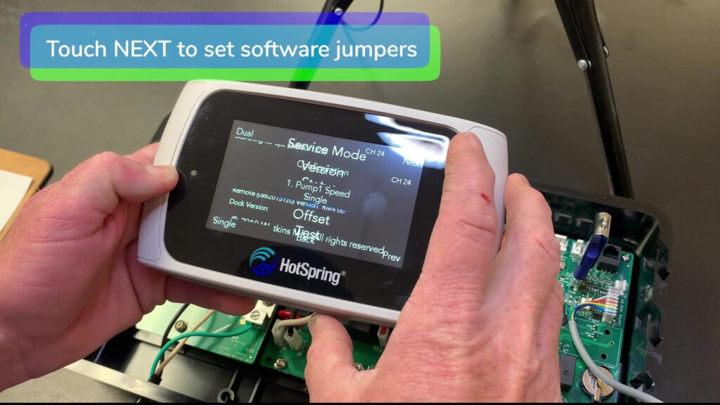 Step 10.5 Touch next again to set jumpers-