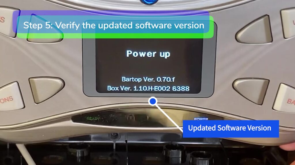 Step 5 Verify updated software version-